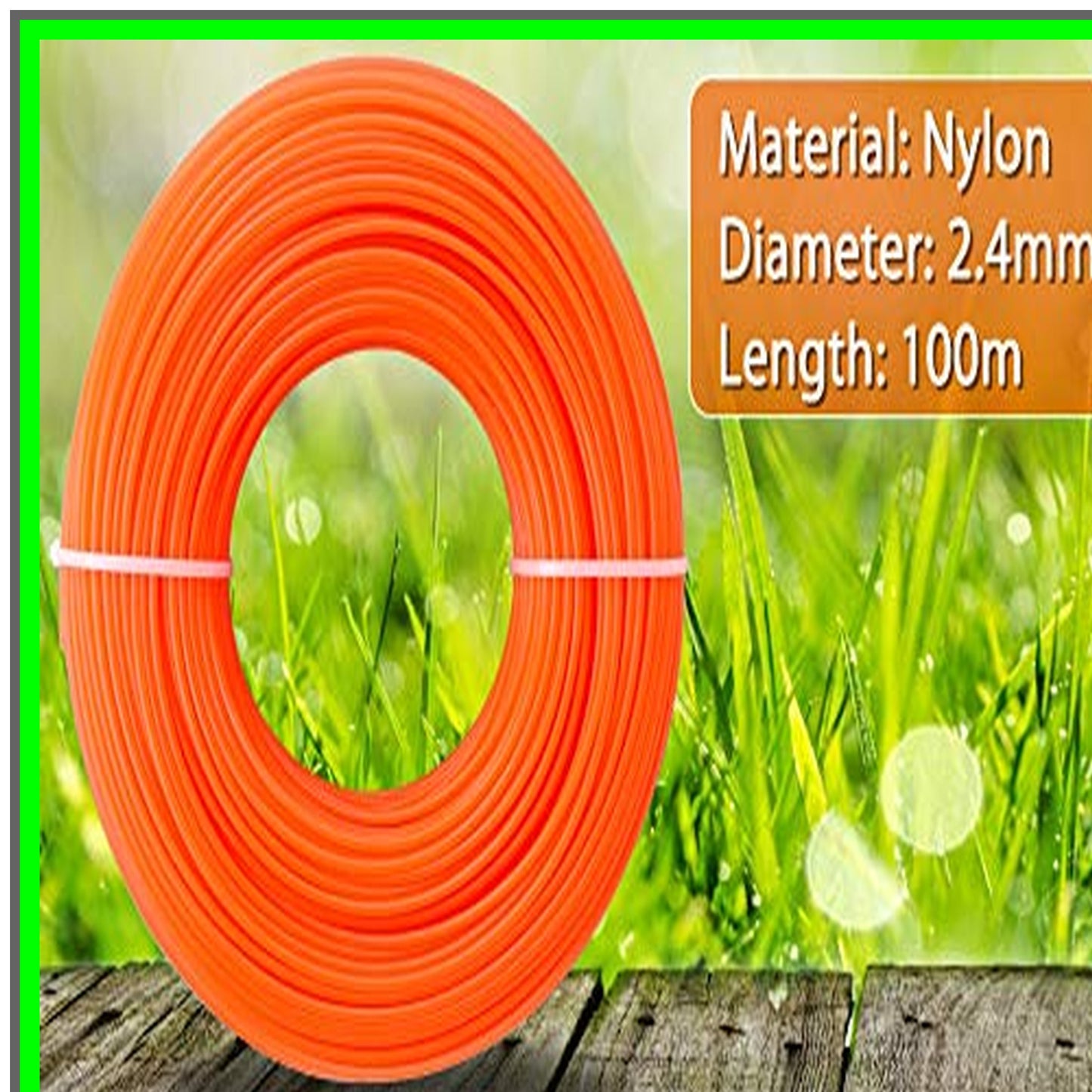 Durable 100m Nylon Strimmer Line 2.4mm for Efficient Grass Trimming