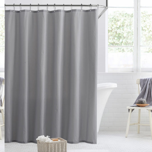 100% Polyester Gray Shower Curtain Set with PEVA Liner