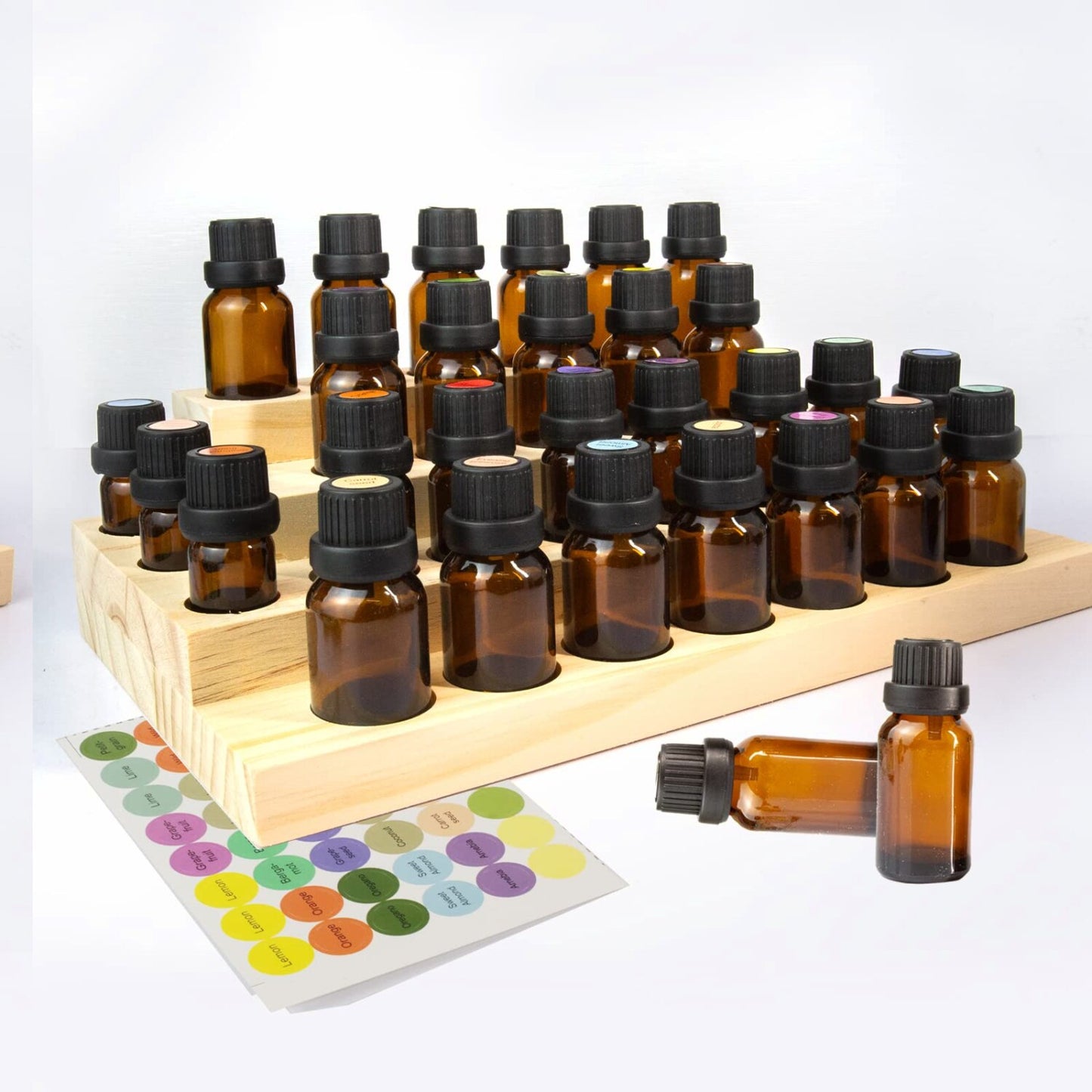 Wooden Essential Oils Storage Box 4-Tiers 30 Slots