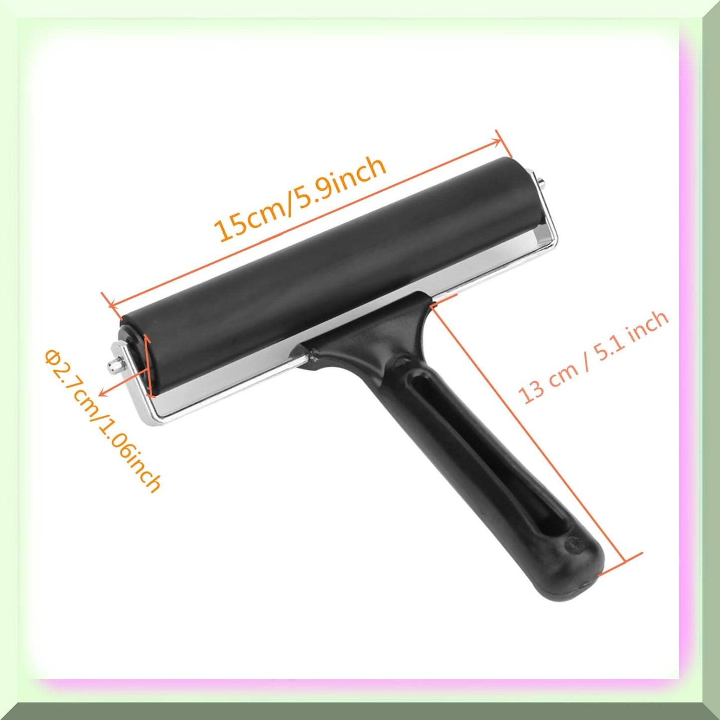 5.9" Rubber Brayer Roller for Printmaking and Art