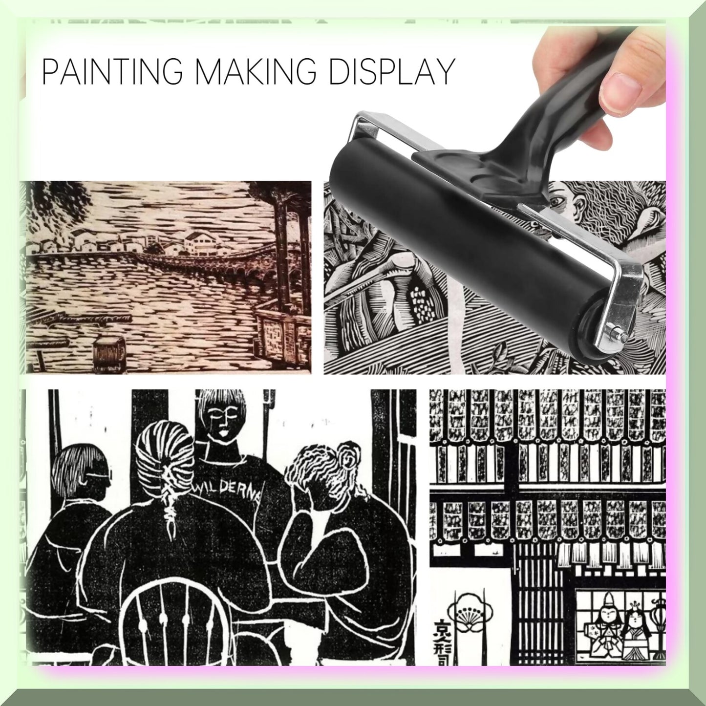 5.9" Rubber Brayer Roller for Printmaking and Art