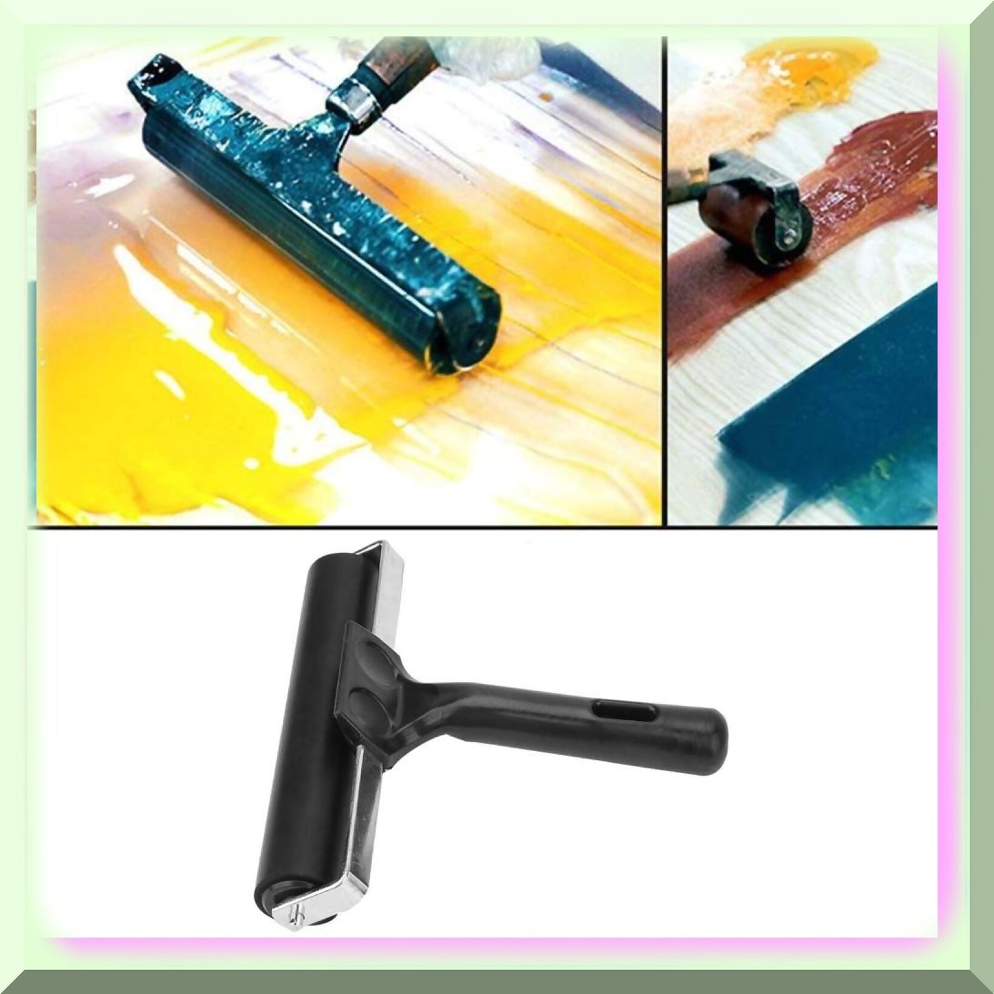 5.9" Rubber Brayer Roller for Printmaking and Art