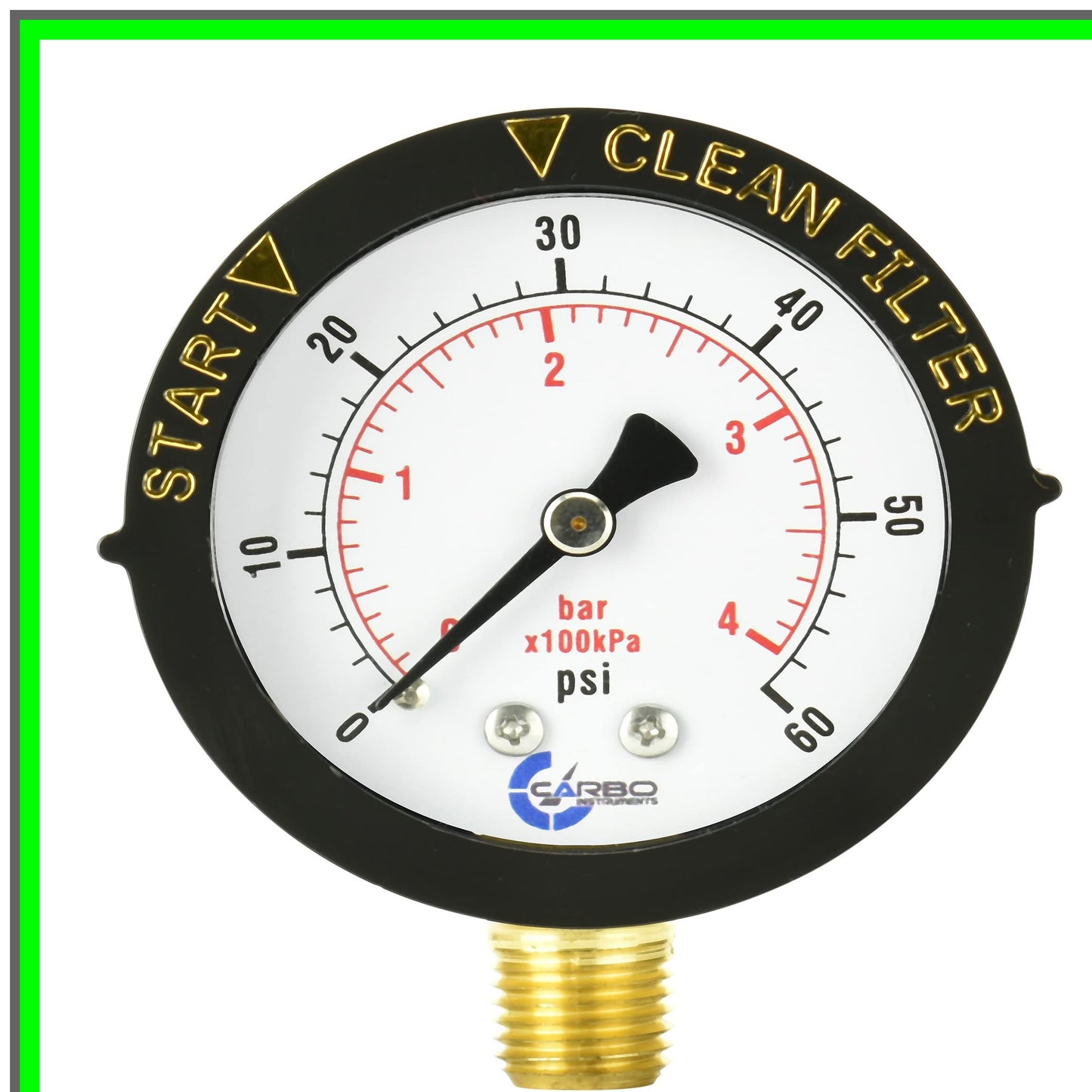 Dual Display Water Pressure Gauge for Pools, Spas, Aquariums, and More