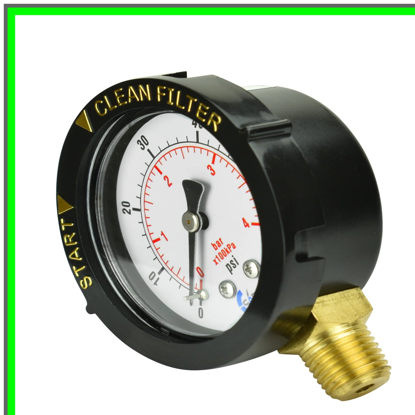 Dual Display Water Pressure Gauge for Pools, Spas, Aquariums, and More