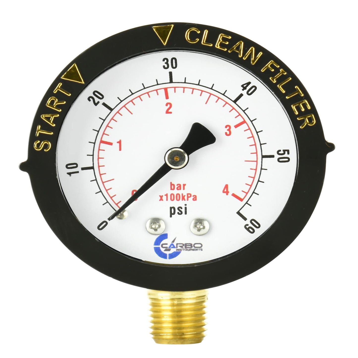 Dual Display Water Pressure Gauge for Pools, Spas, Aquariums, and More
