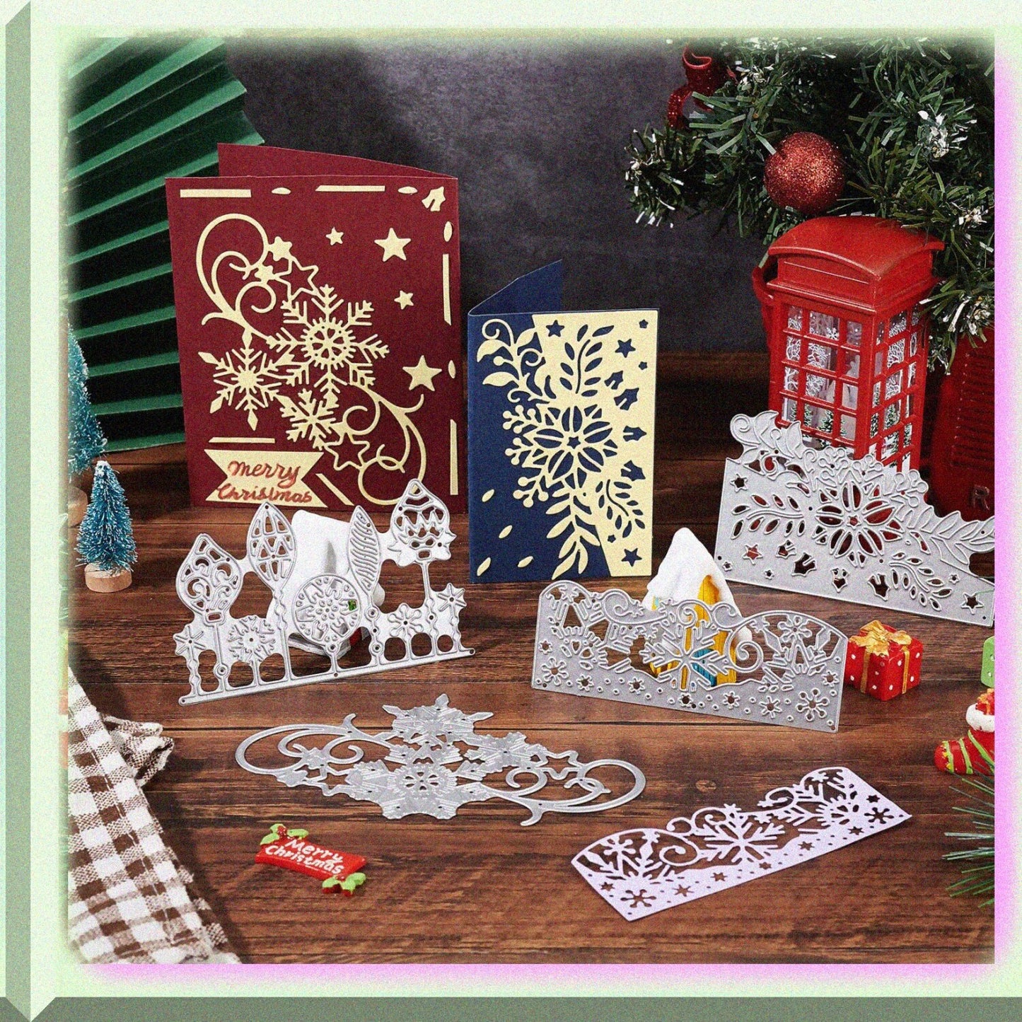 4 Pcs Metal Die Cuts Embossing Mould for Card Making