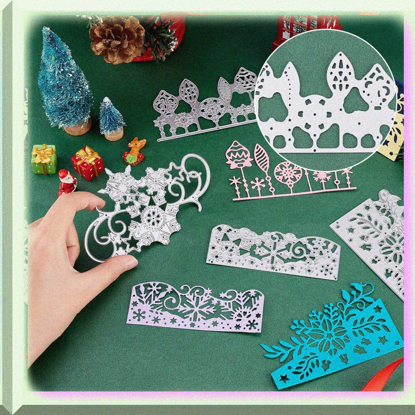 4 Pcs Metal Die Cuts Embossing Mould for Card Making