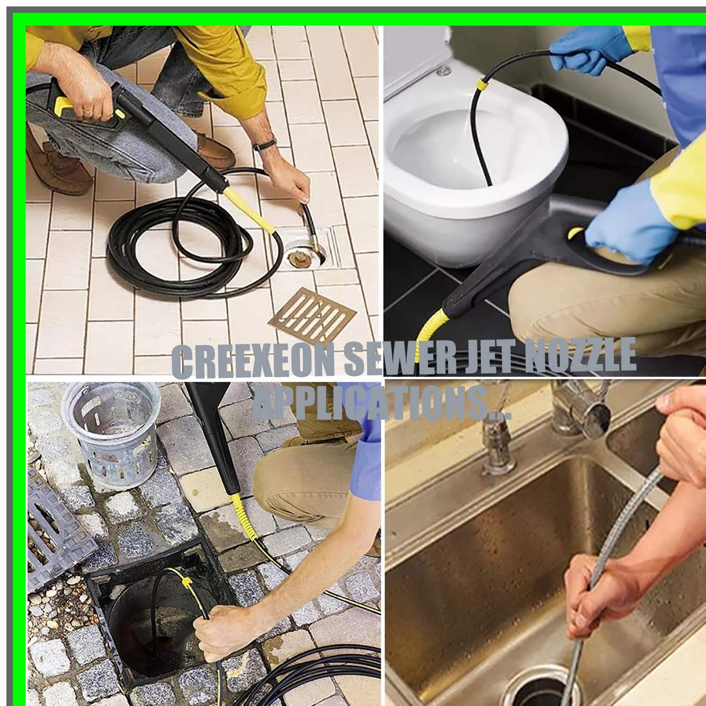 Stainless Steel Sewer Jetter Nozzle for Pressure Washer with Quick Connector