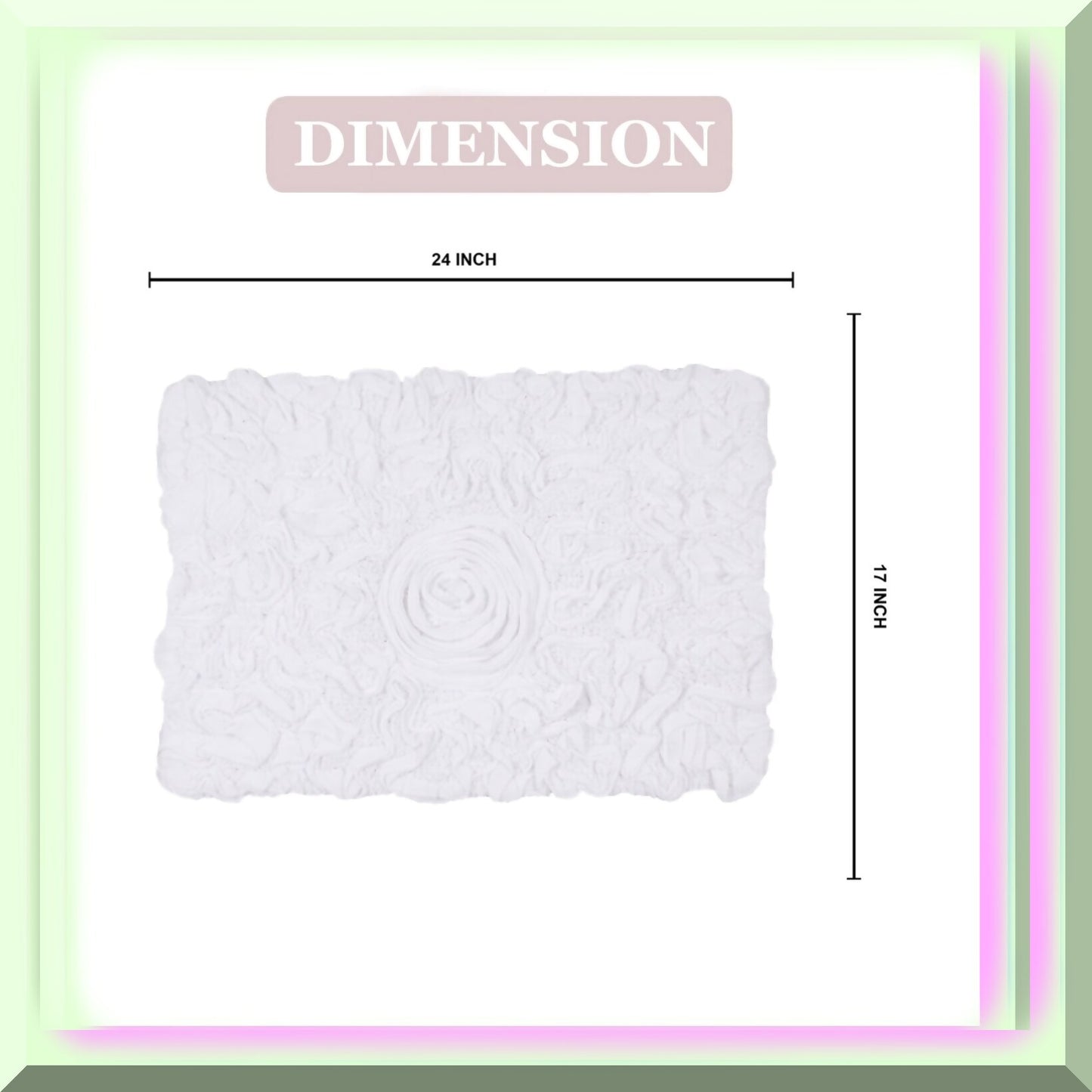 17"x24" Cotton Tufted Bath Rug White