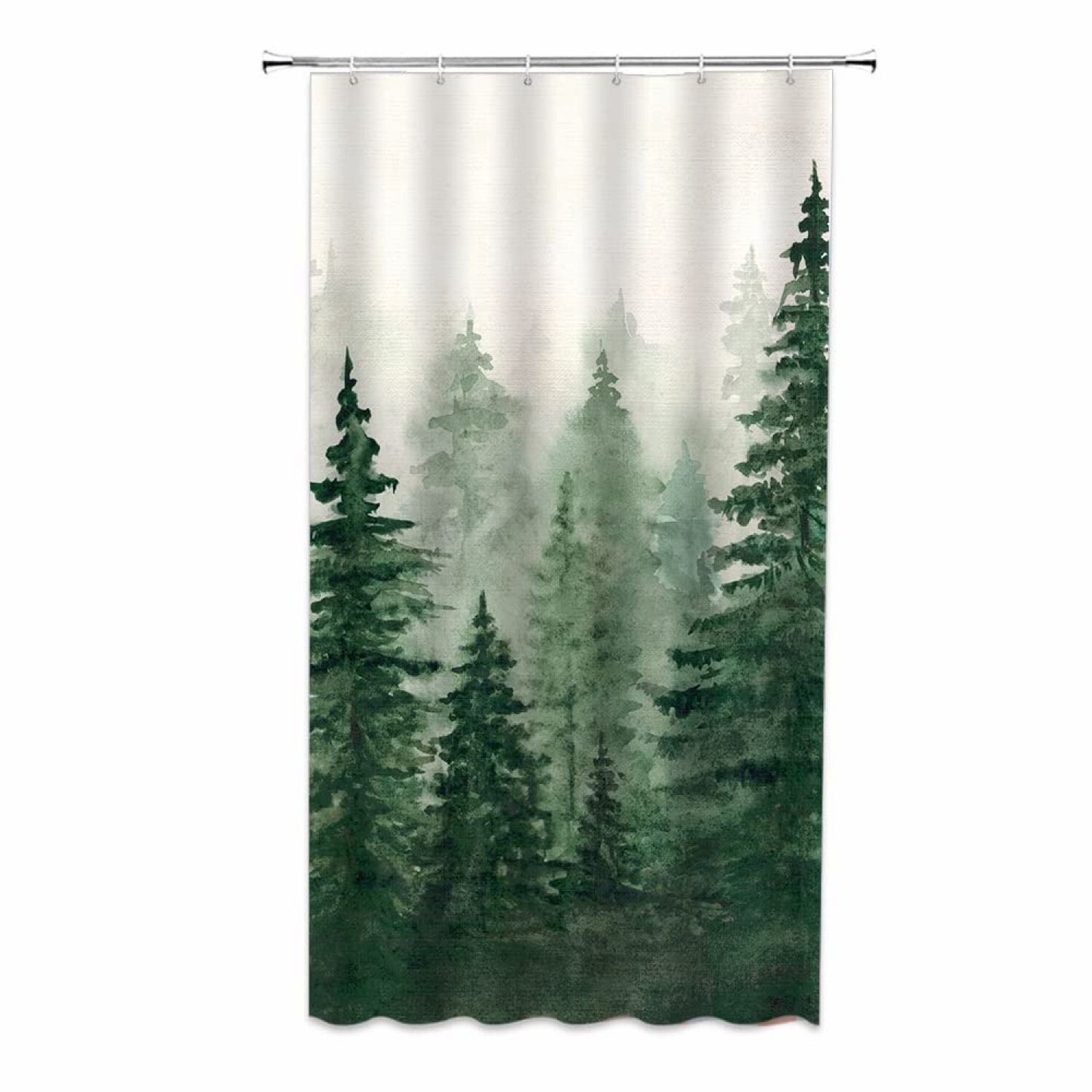 Rustic Forest Shower Curtain 36x70 Inches Green