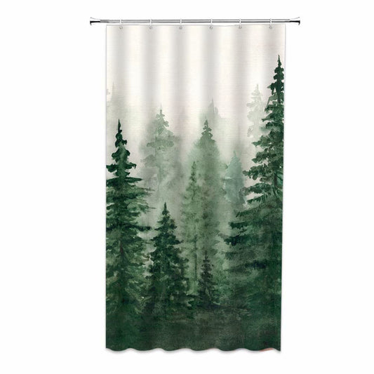 Rustic Forest Shower Curtain 36x70 Inches Green