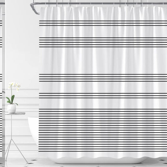 Black and White Striped Shower Curtain 70" x 70"