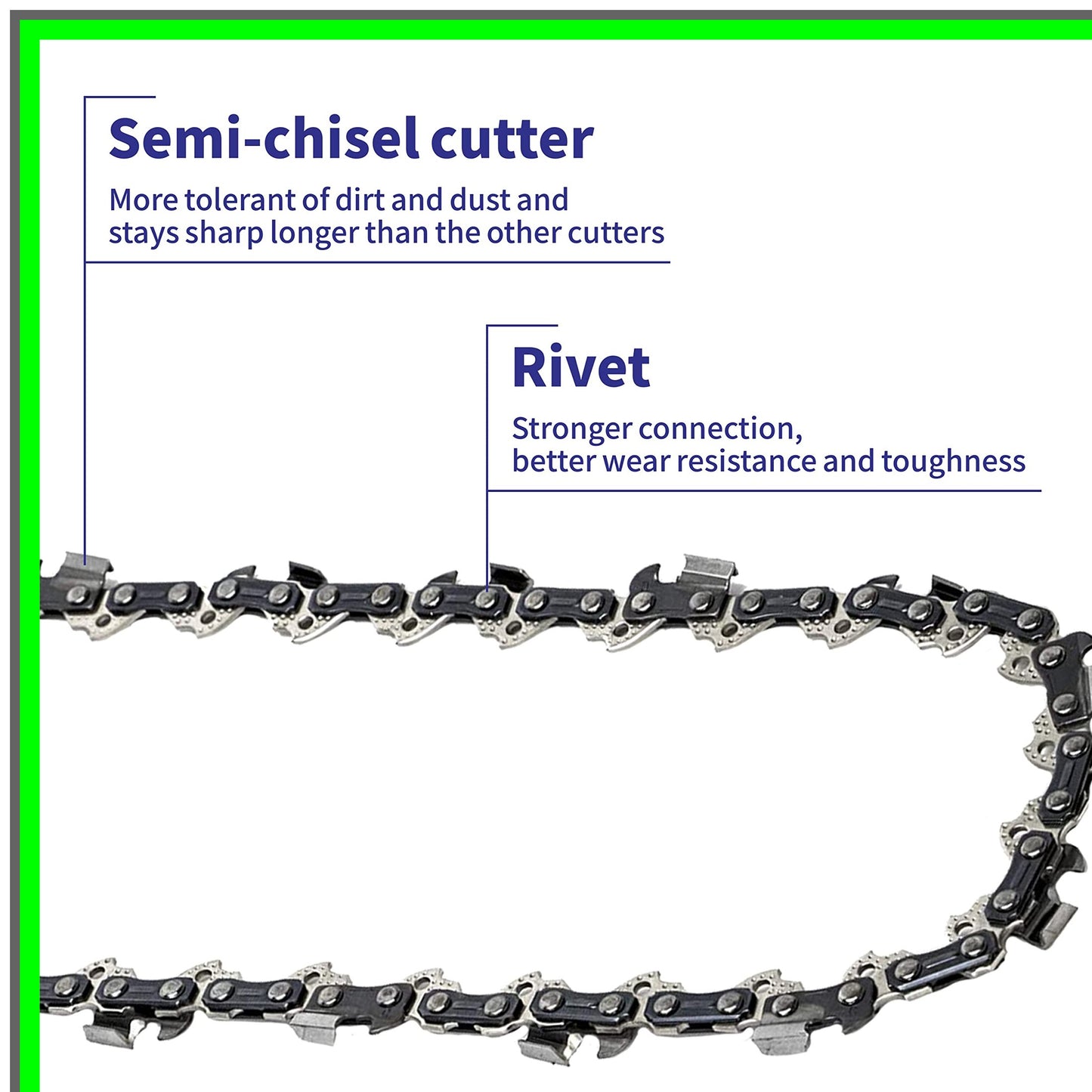 10 Inch Chainsaw Chain 2 Pack Compatible with Ryobi Homelite WORX Black Decker