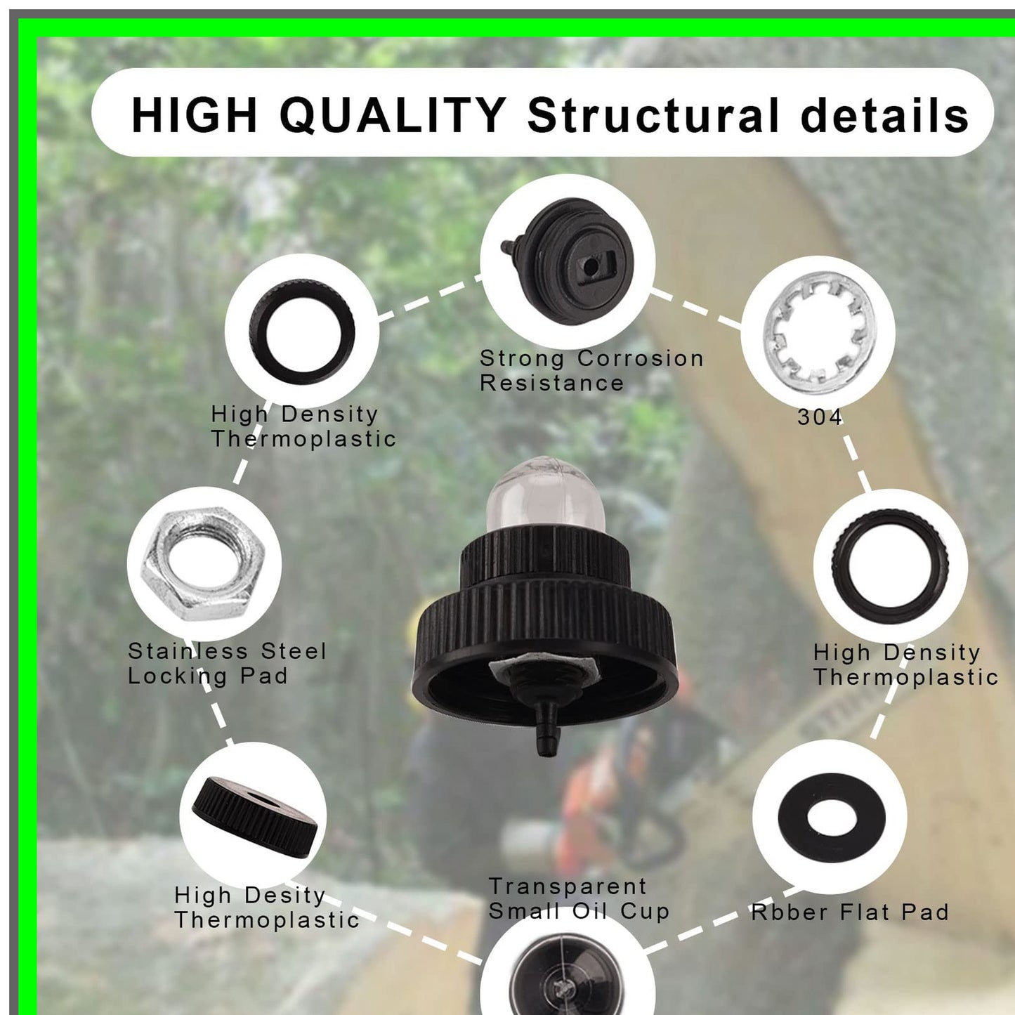 Chainsaw Fuel Gas Cap with Primer Bulb for Homelite Models Replacement