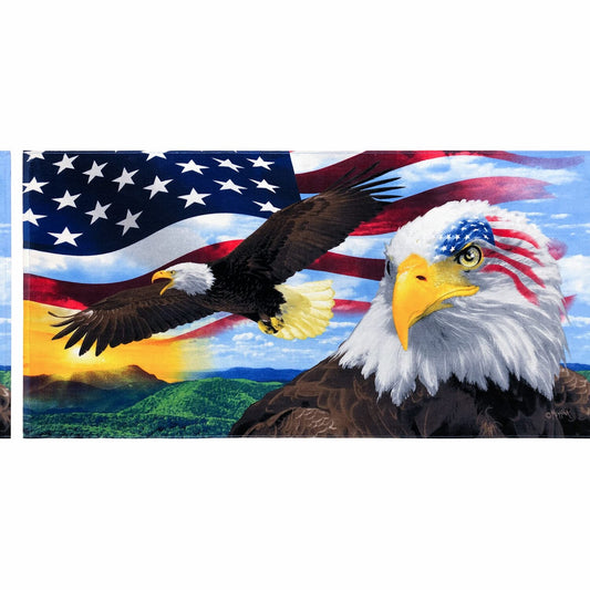 Eagle n Flag Beach Towel 30 x 60 inch Cotton