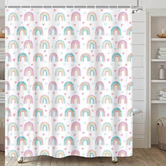 Rainbow Shower Curtain 70" x 70" with Hooks