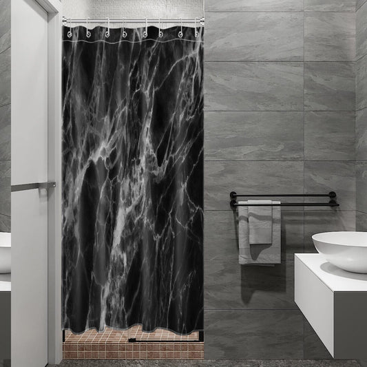 Small Black Grey Marble Shower Curtain 48x68 inch