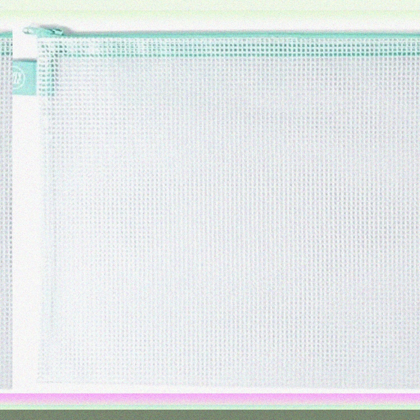 Zippered Vinyl Mesh Pouch Aqua-Extra Large