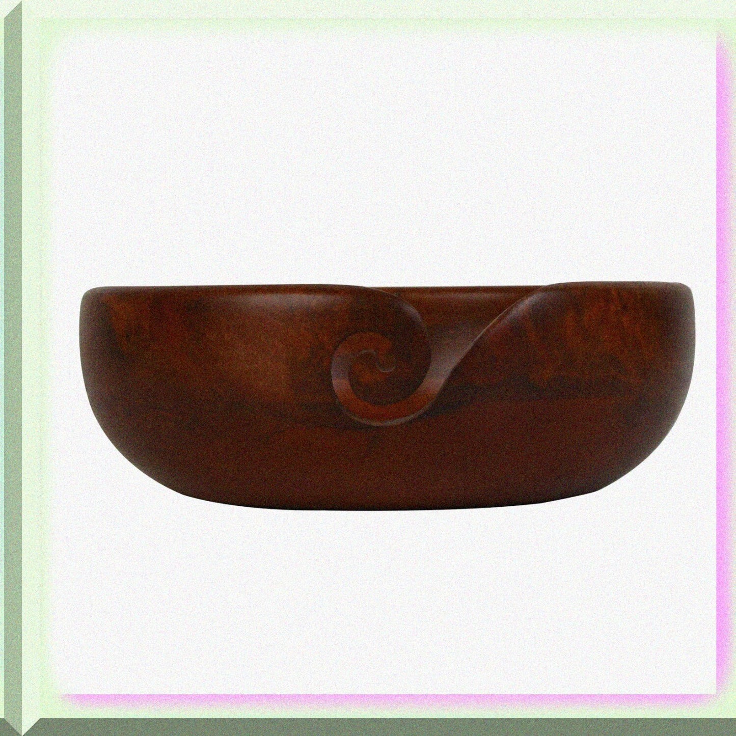 9-Inch Mango Wood Yarn Bowl Dark Brown