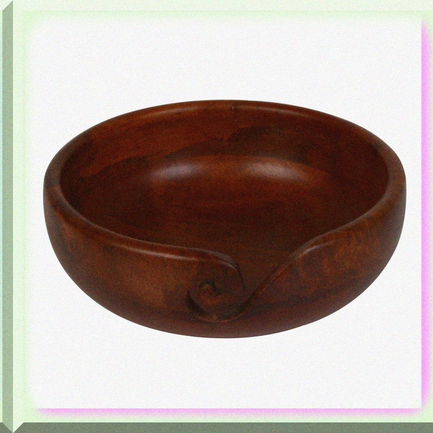 9-Inch Mango Wood Yarn Bowl Dark Brown