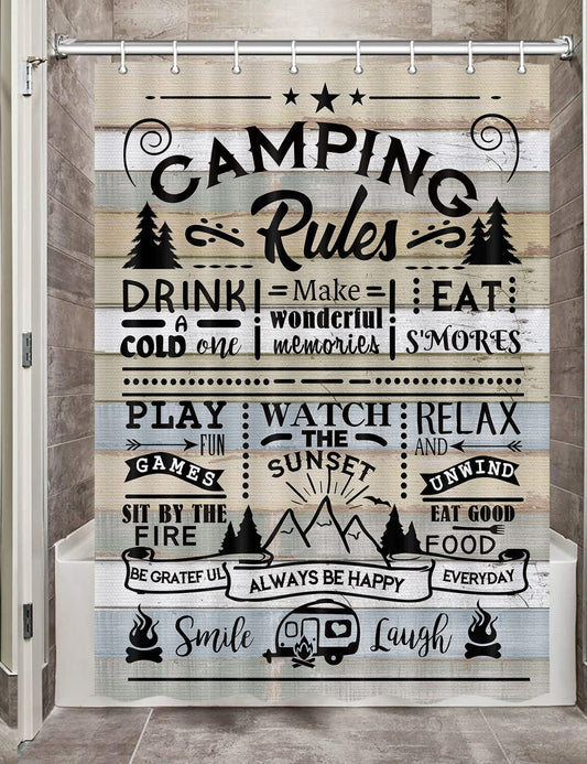 Camper RV Shower Curtain 47X64 Waterproof Polyester