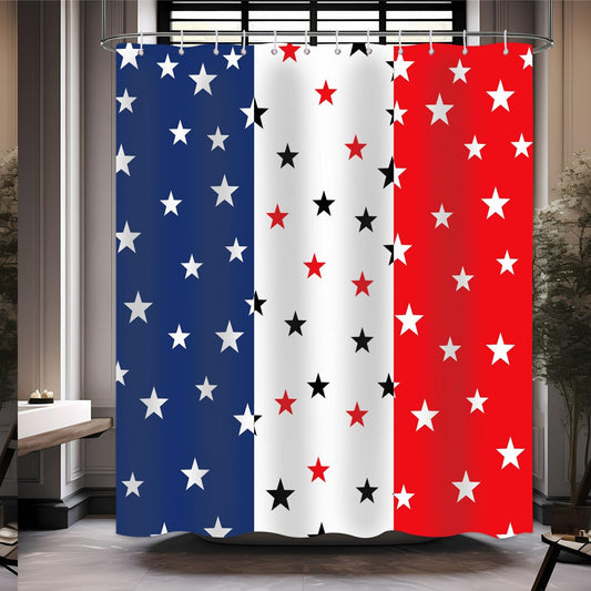 USA Flag Shower Curtain 72x72 Inches with 12 Hooks