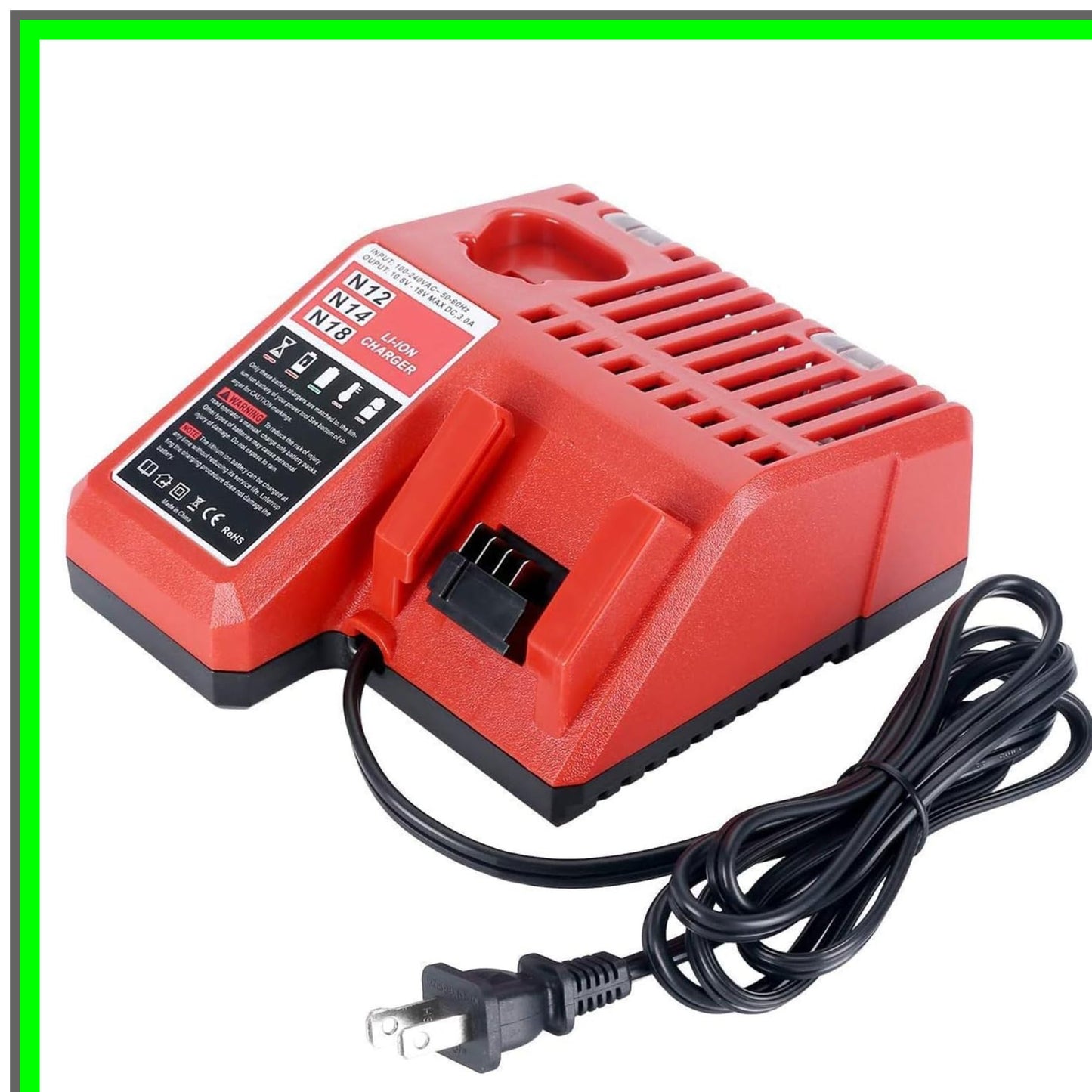 Milwaukee M18 M12 Rapid Charger for 12V 18V Lithium Ion Batteries