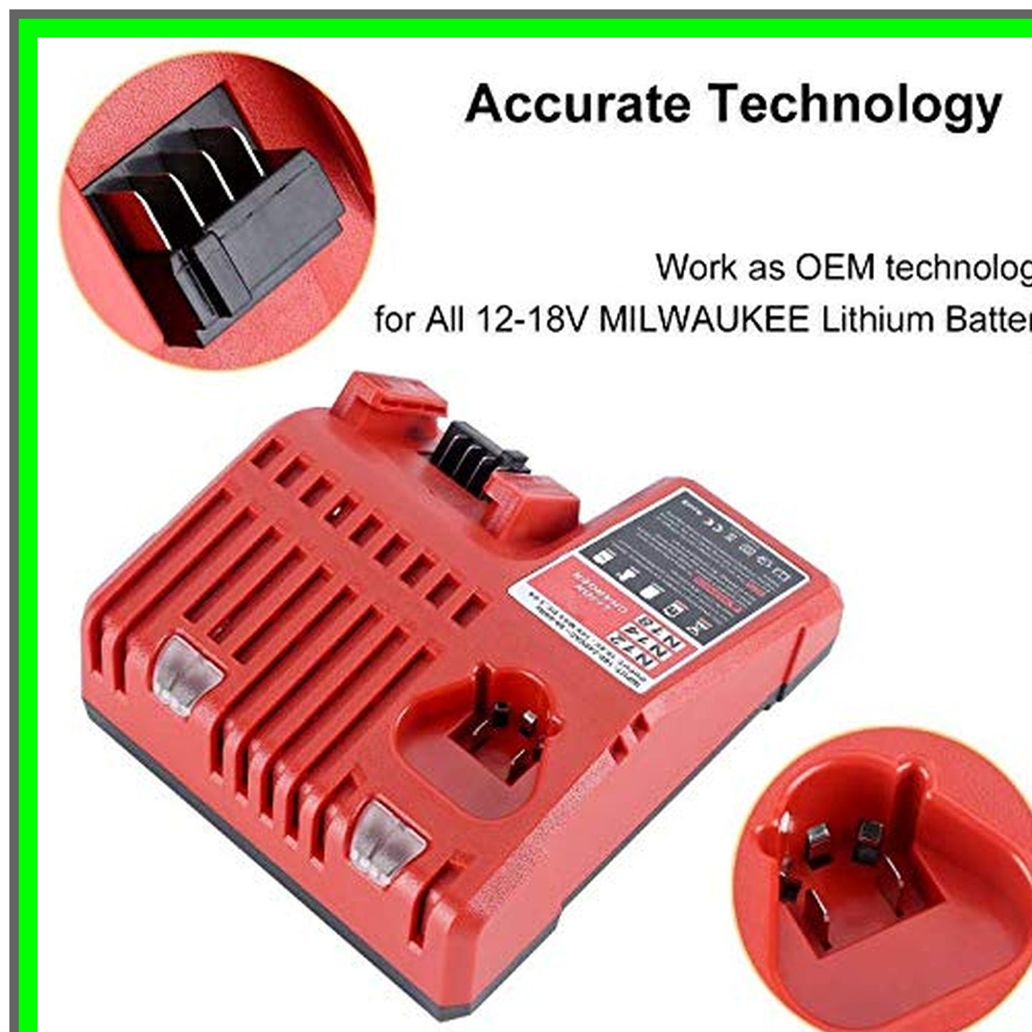 Milwaukee M18 M12 Rapid Charger for 12V 18V Lithium Ion Batteries