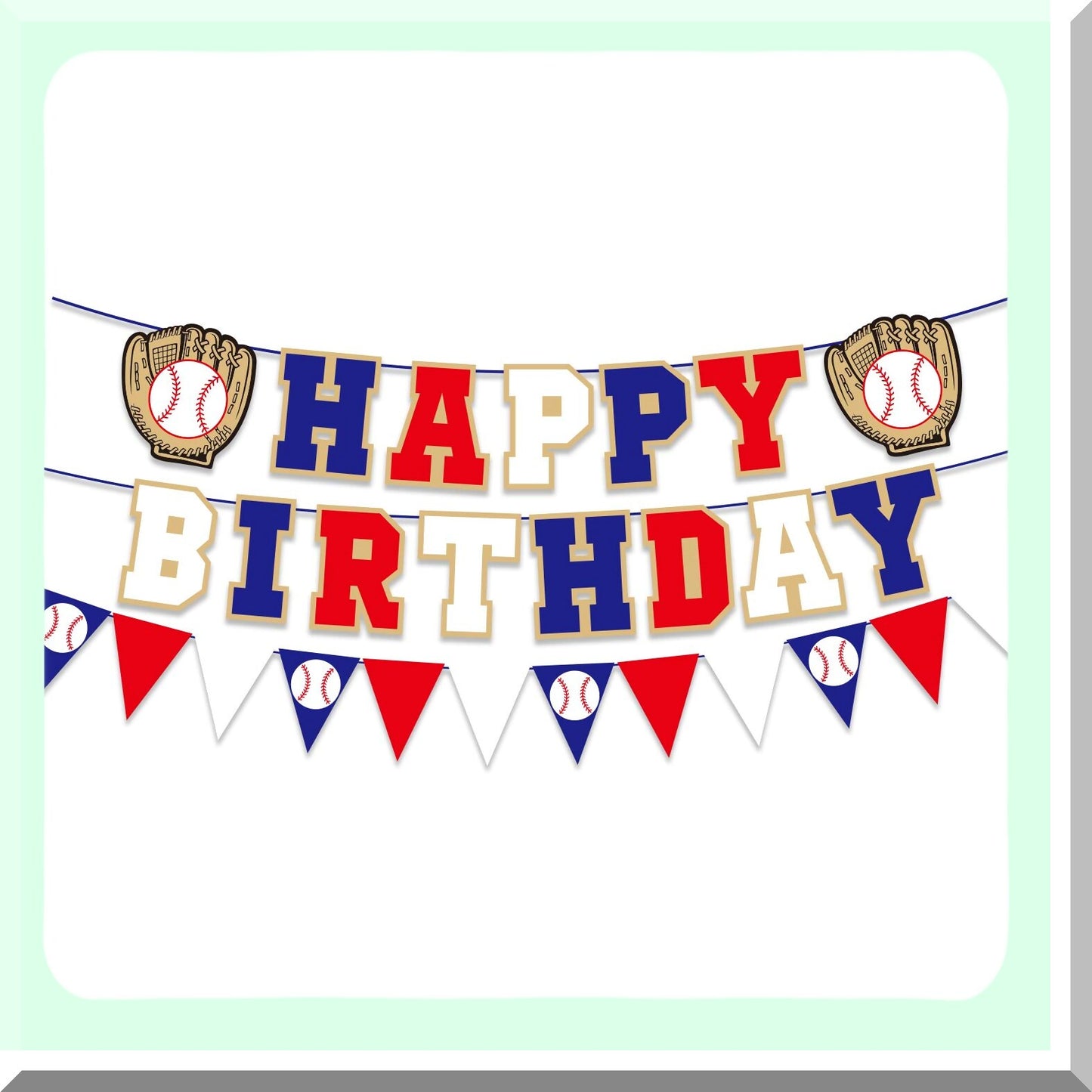 Happy Birthday Baseball Banner for Sports Party