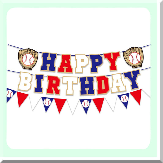 Happy Birthday Baseball Banner for Sports Party