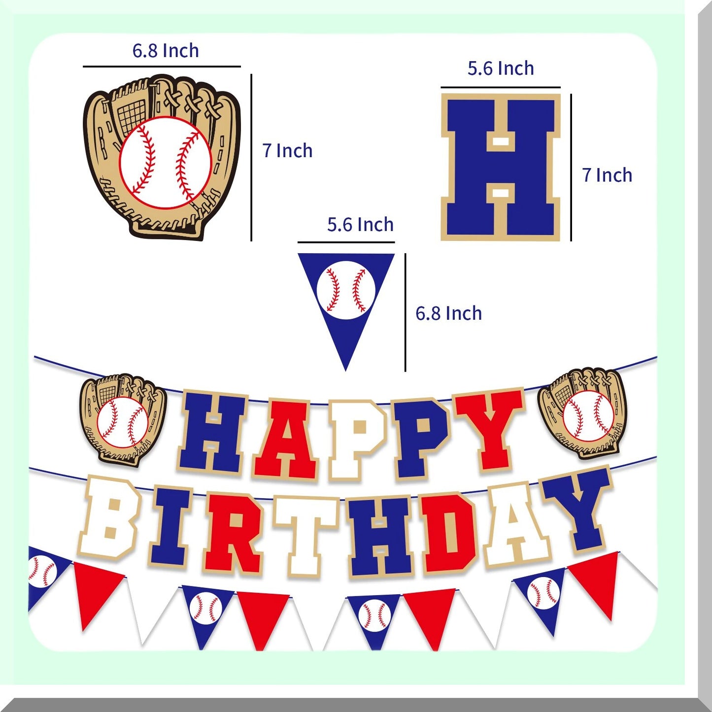 Happy Birthday Baseball Banner for Sports Party