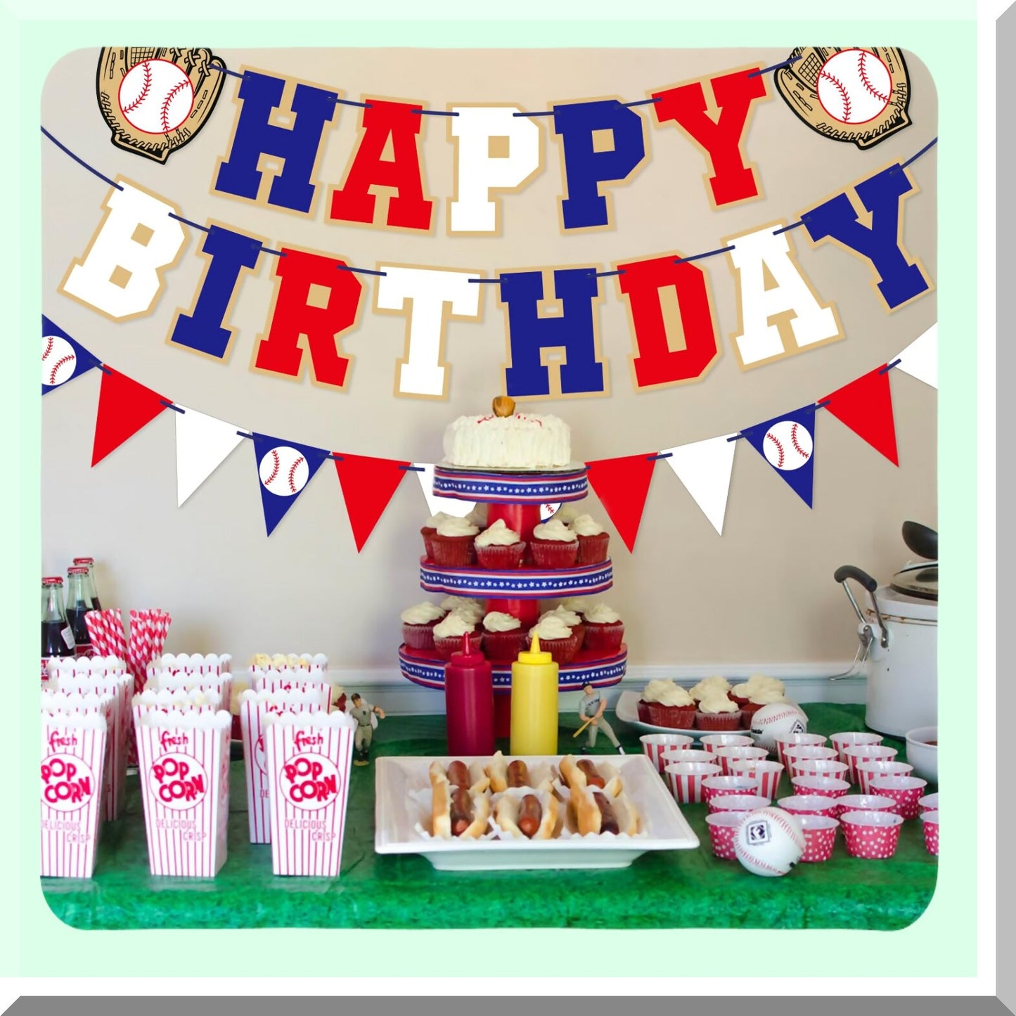 Happy Birthday Baseball Banner for Sports Party