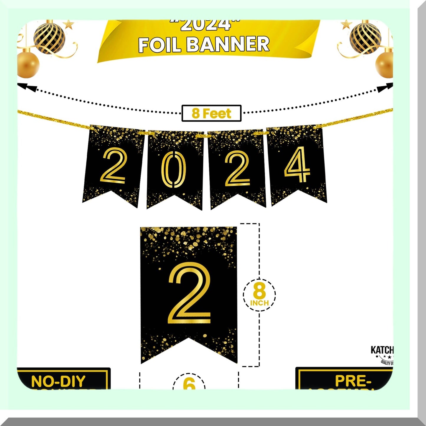 Glitter Graduation Banner for 2024 Party Decorations