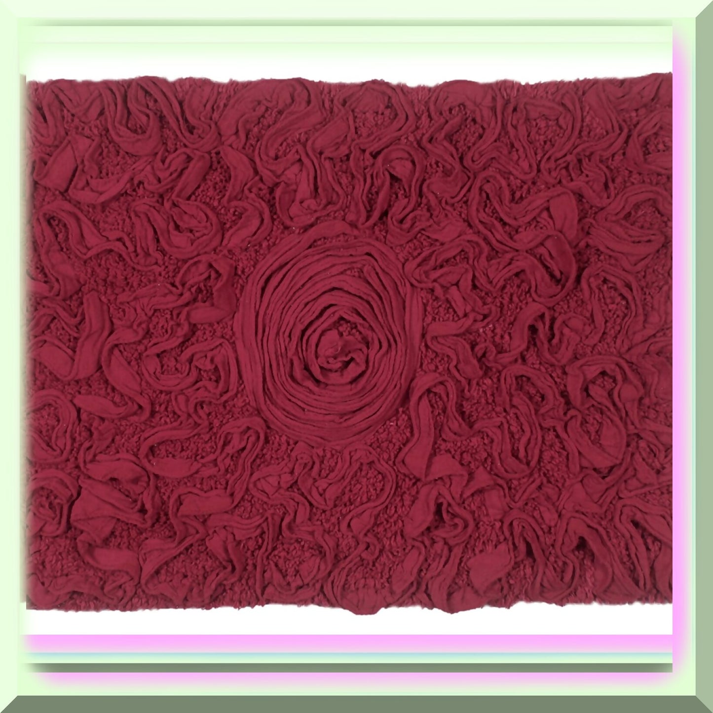 17"x24" Cotton Tufted Bath Rug Red
