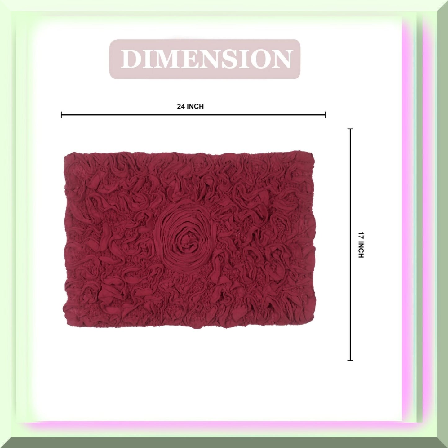 17"x24" Cotton Tufted Bath Rug Red