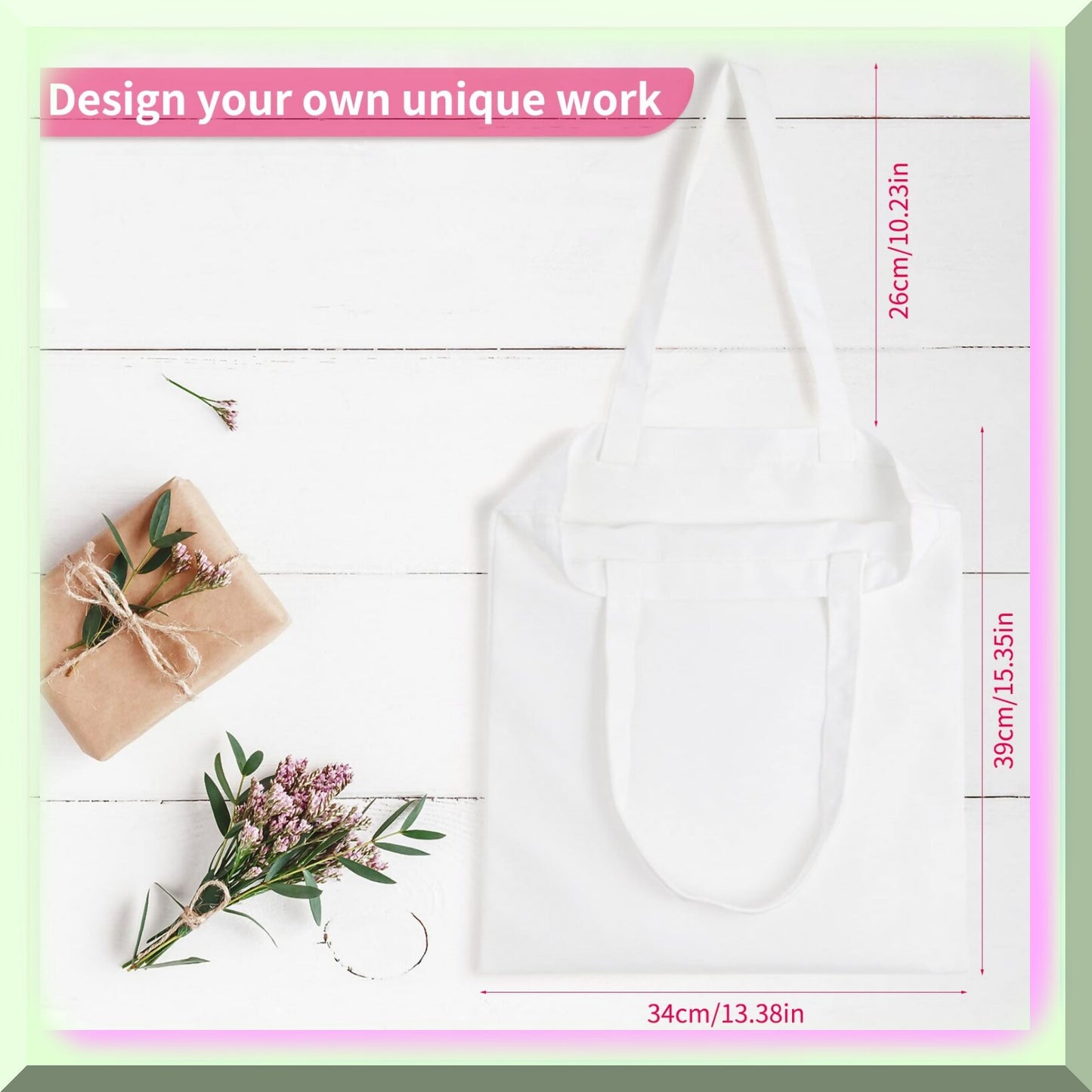 14x16 Canvas Tote Bags for DIY Sublimation and Reuse