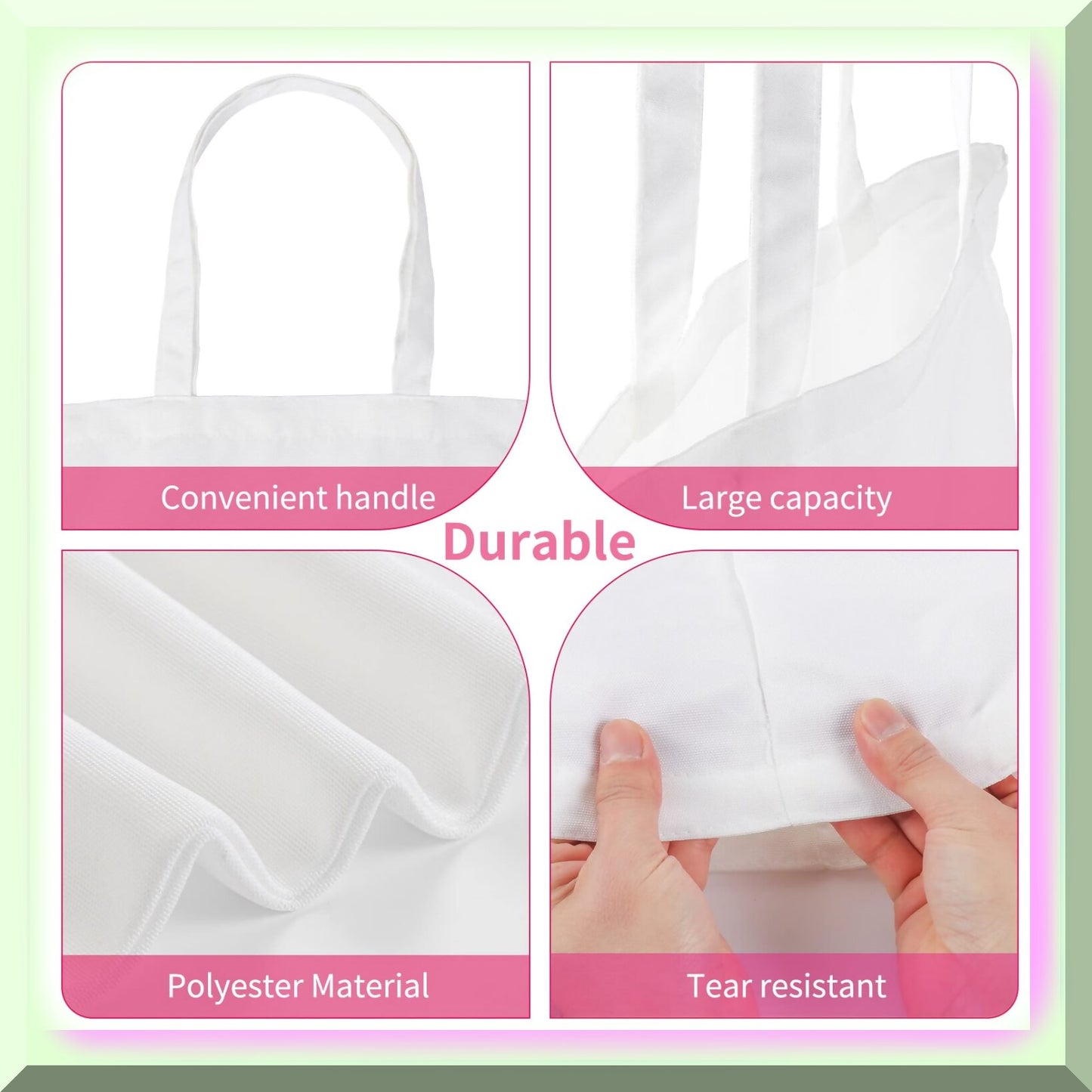 14x16 Canvas Tote Bags for DIY Sublimation and Reuse