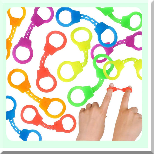 Mini Kids Rubber Handcuffs Pack of 144 for Party Favors