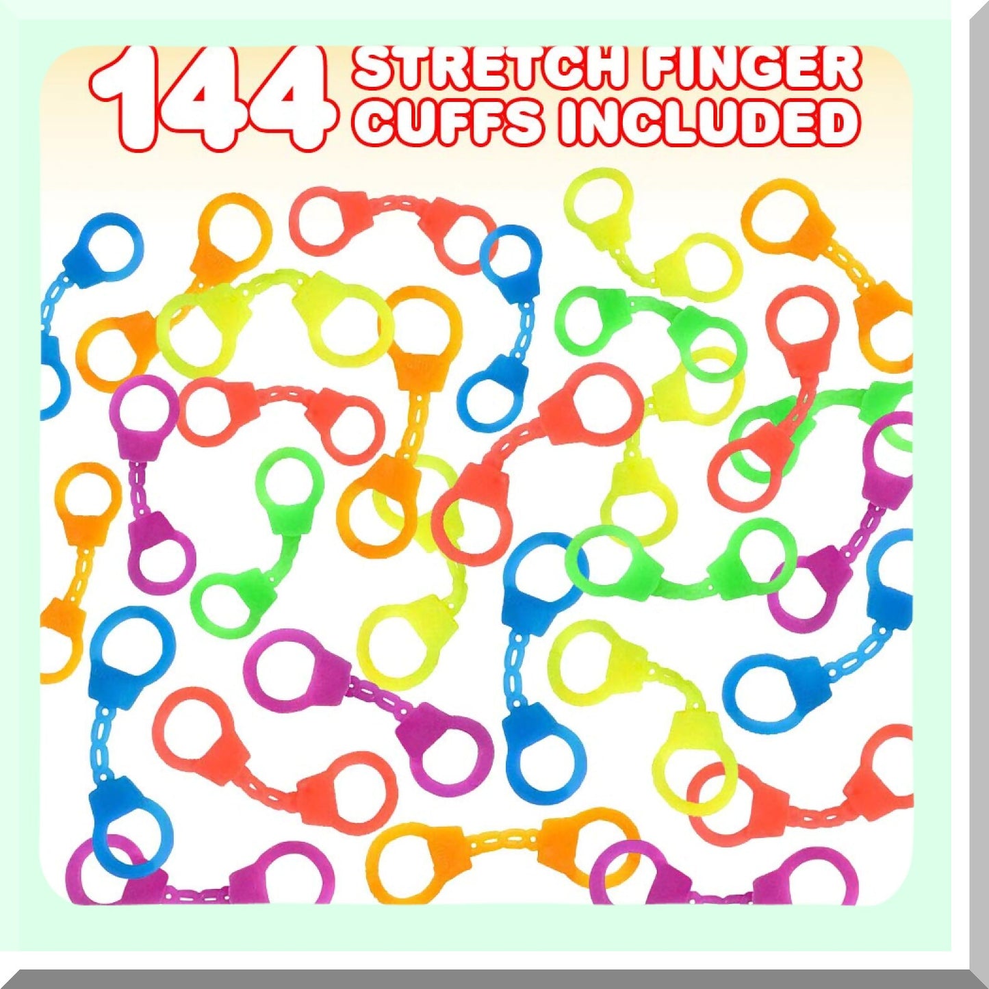 Mini Kids Rubber Handcuffs Pack of 144 for Party Favors