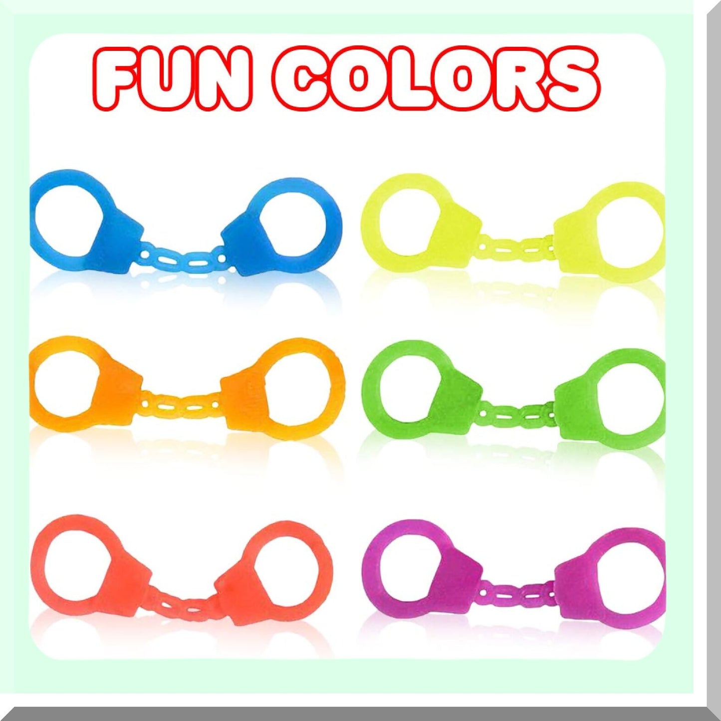 Mini Kids Rubber Handcuffs Pack of 144 for Party Favors