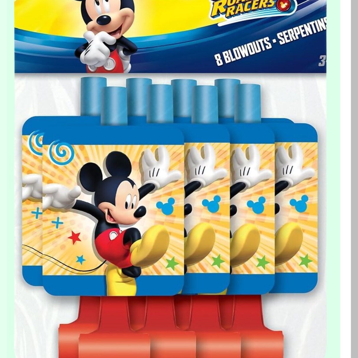 Mickey Mouse Birthday Party Supplies with Blowouts and Dinosaur Stickers