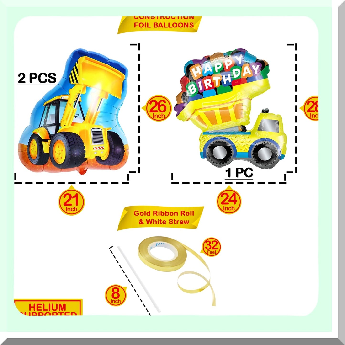 Giant Construction Balloons Set for Parties