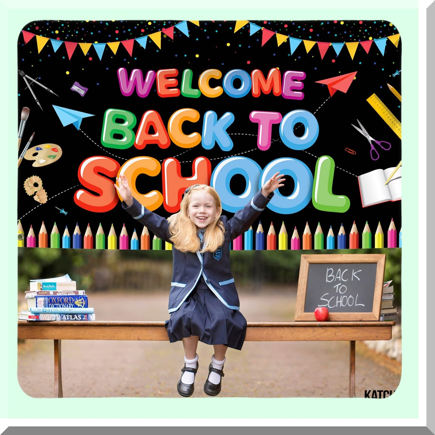 Large Back to School Banner 72x44 Inch for Classroom and Party Decorations