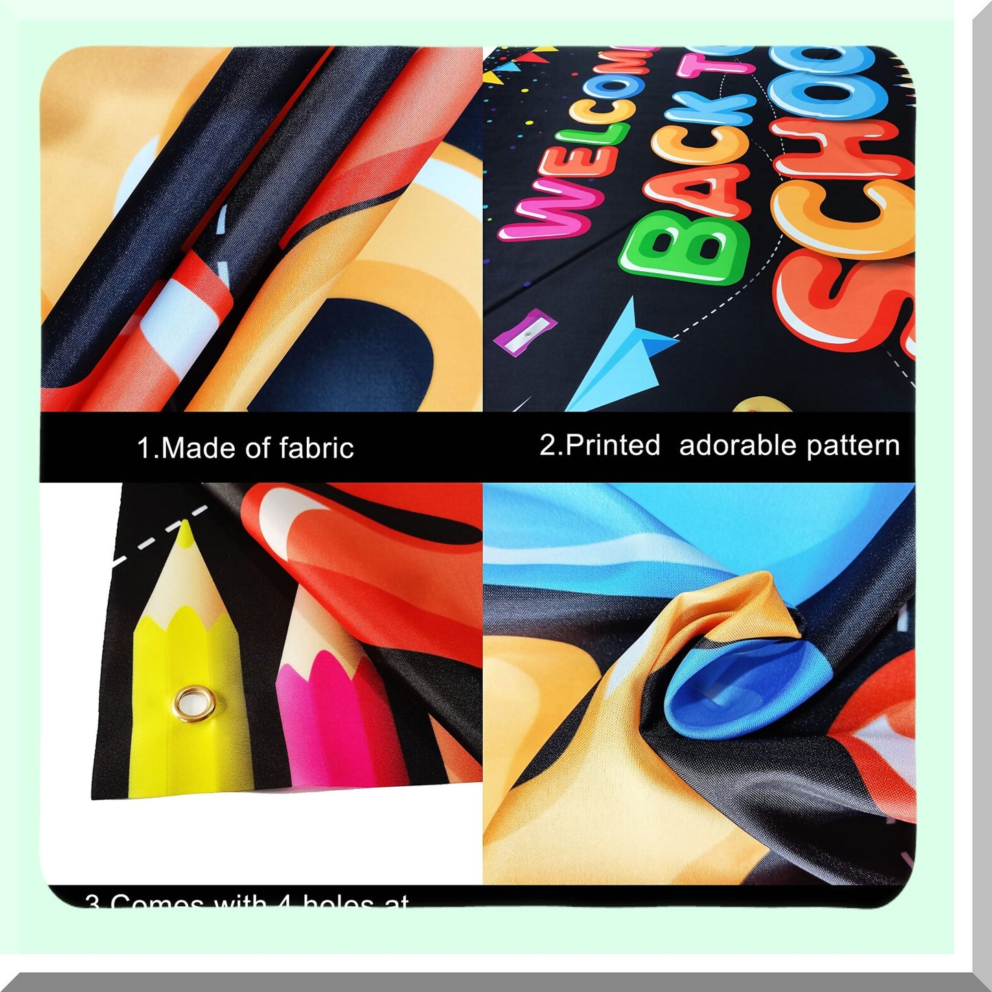 Large Back to School Banner 72x44 Inch for Classroom and Party Decorations