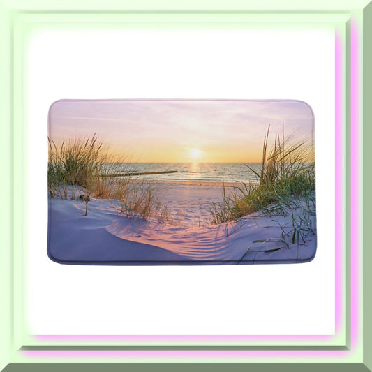 Ocean Beach Sunset Microfiber Bath Mat