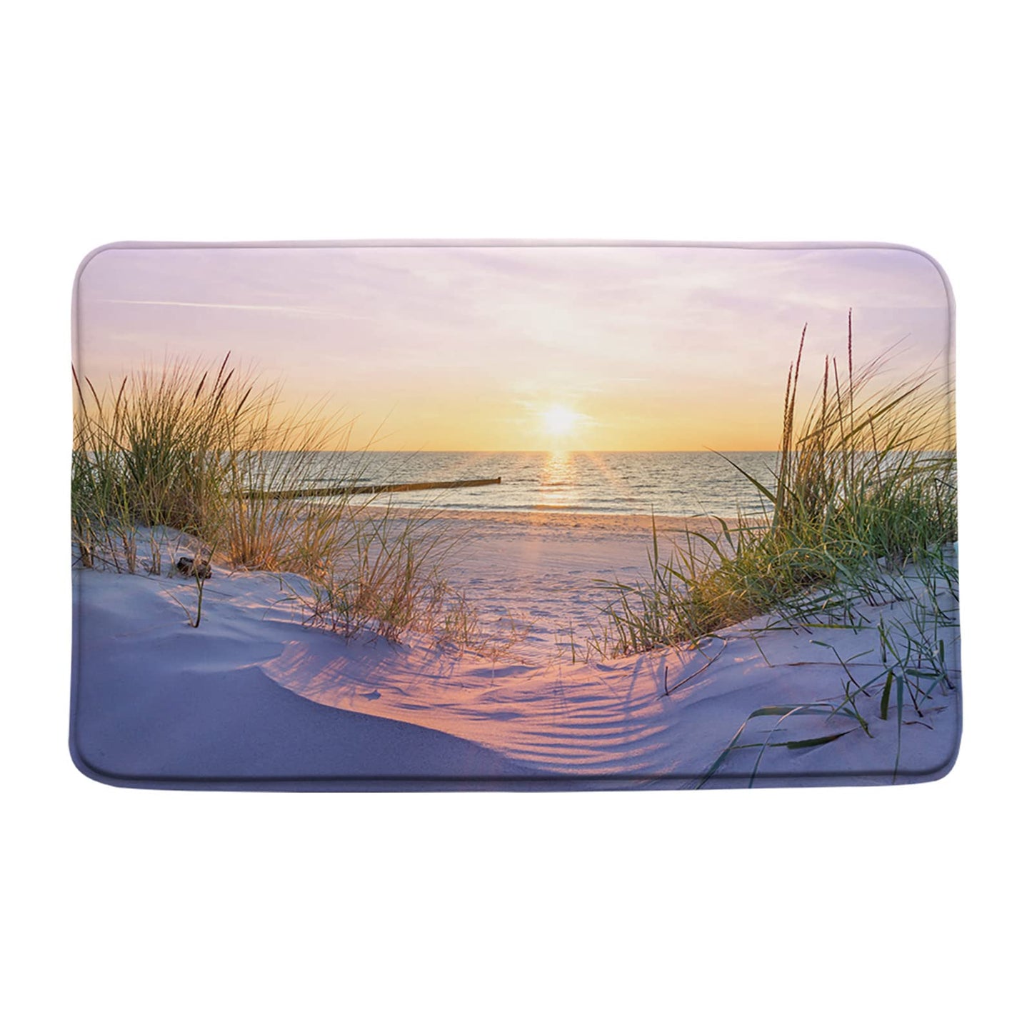 Ocean Beach Sunset Microfiber Bath Mat