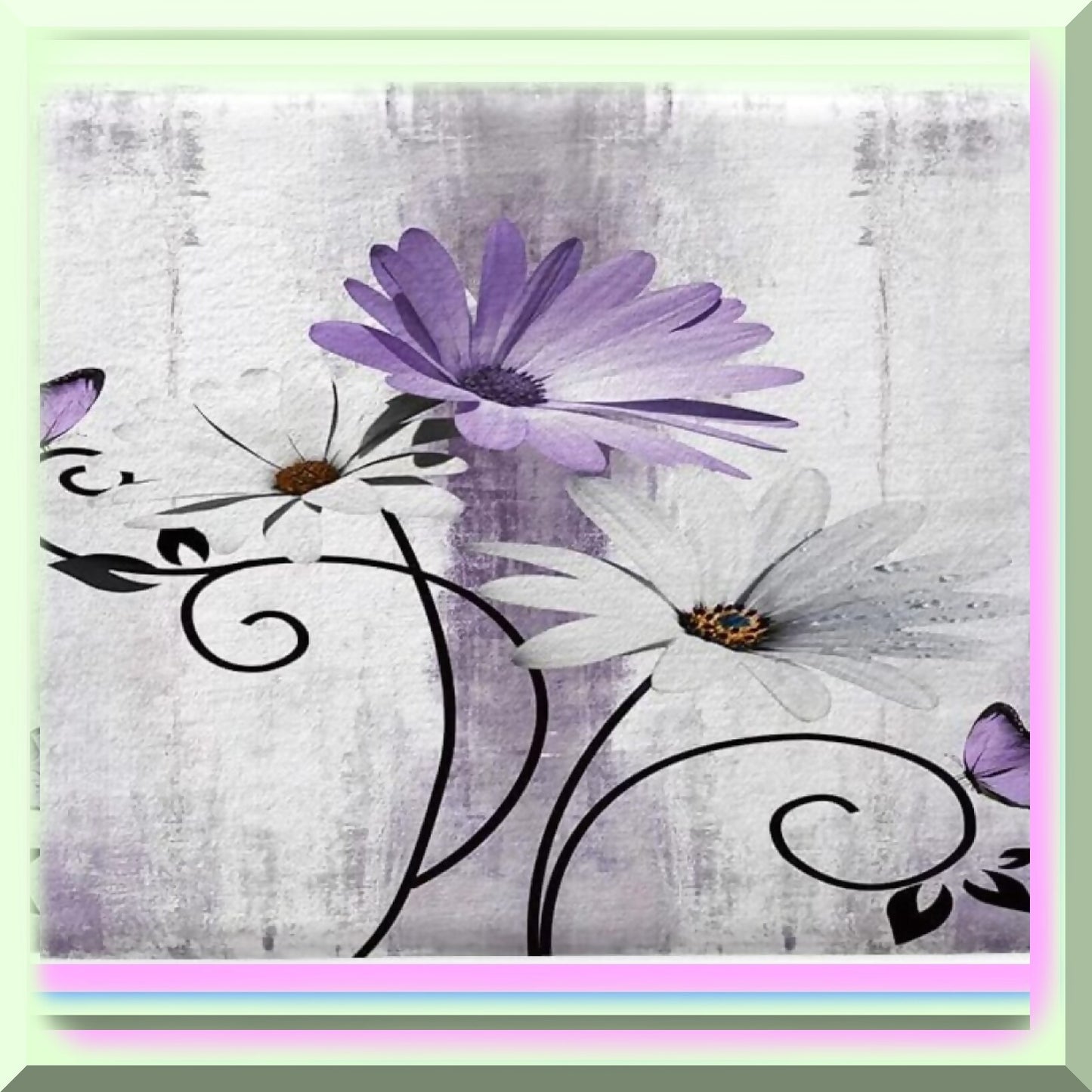 Rustic Farmhouse Purple Daisy Bath Mat 17x29in