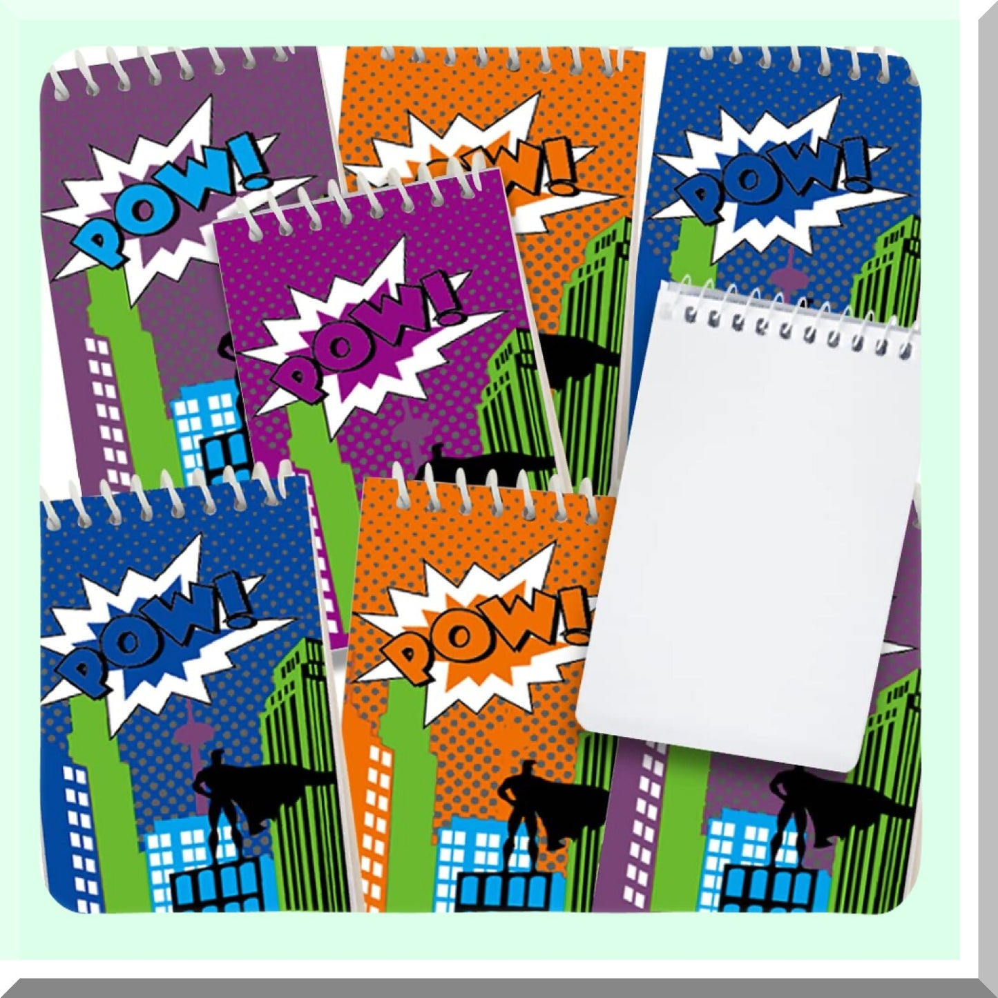 Mini Superhero Notebooks Pack of 12 for Kids and Office