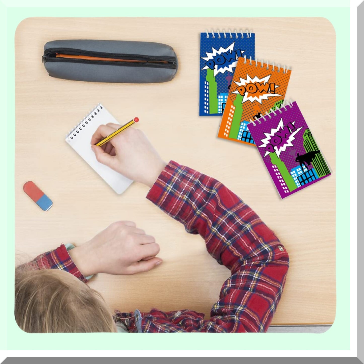 Mini Superhero Notebooks Pack of 12 for Kids and Office