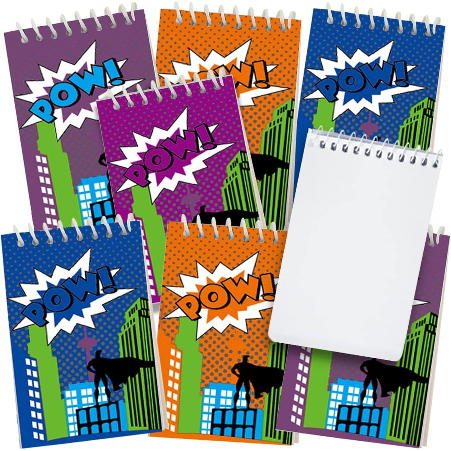 Mini Superhero Notebooks Pack of 12 for Kids and Office